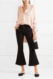 Dylan cutout draped silk crepe de chine blouse at Net A Porter